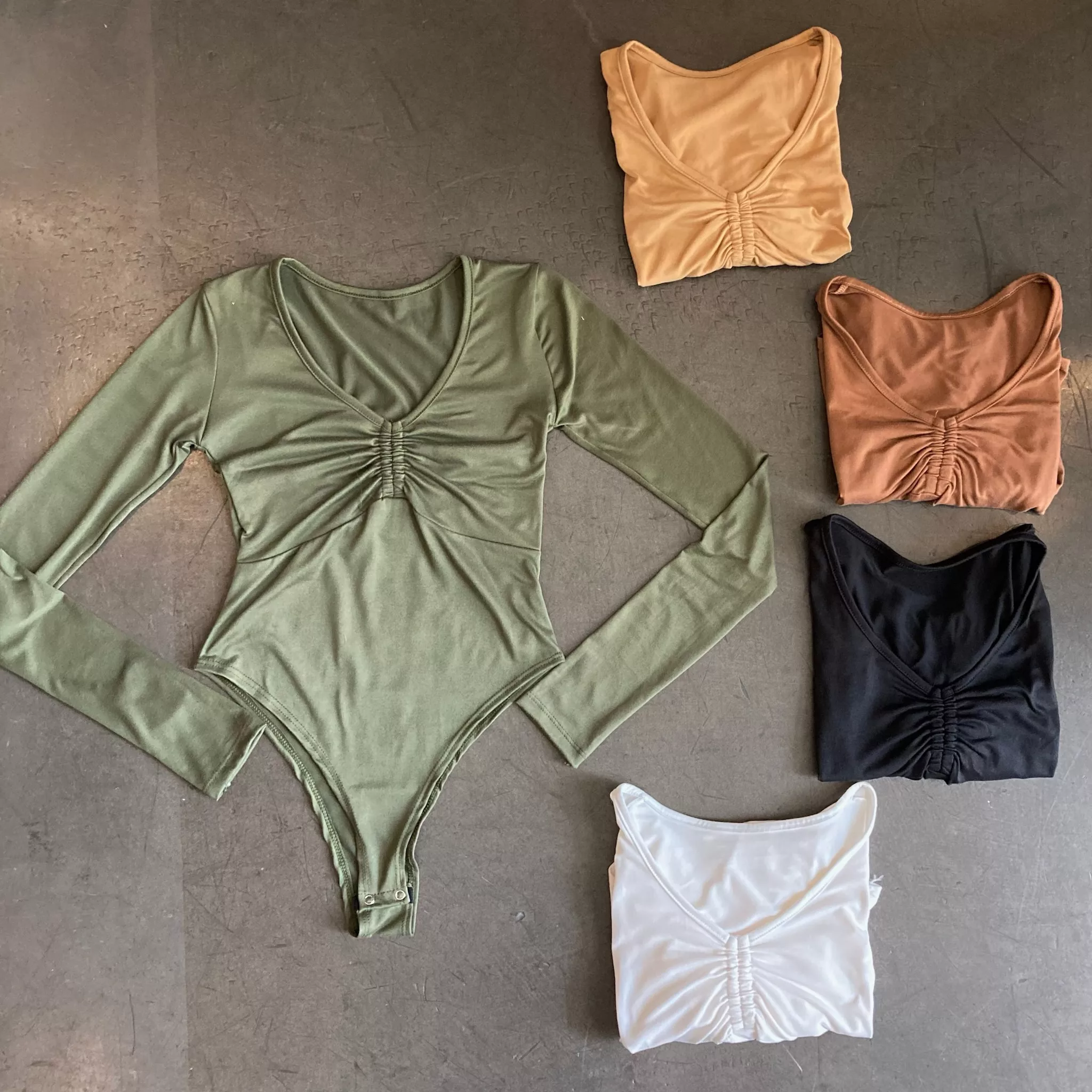 D039B - Body Chanel Con Frunce Mang.L Modal Gamuzado - Imagen 2