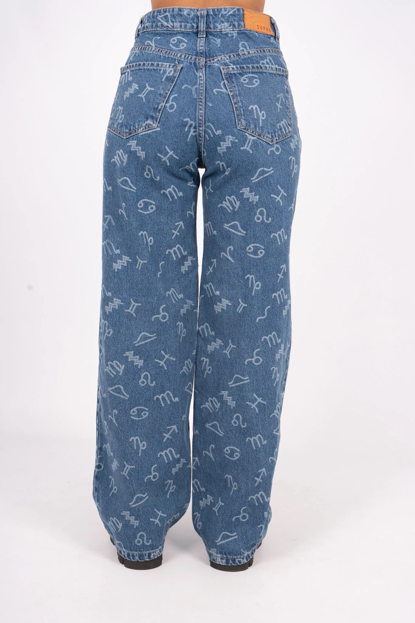 SD308 - Wide Leg Denim Azul Signos Zodiacos - Imagen 5