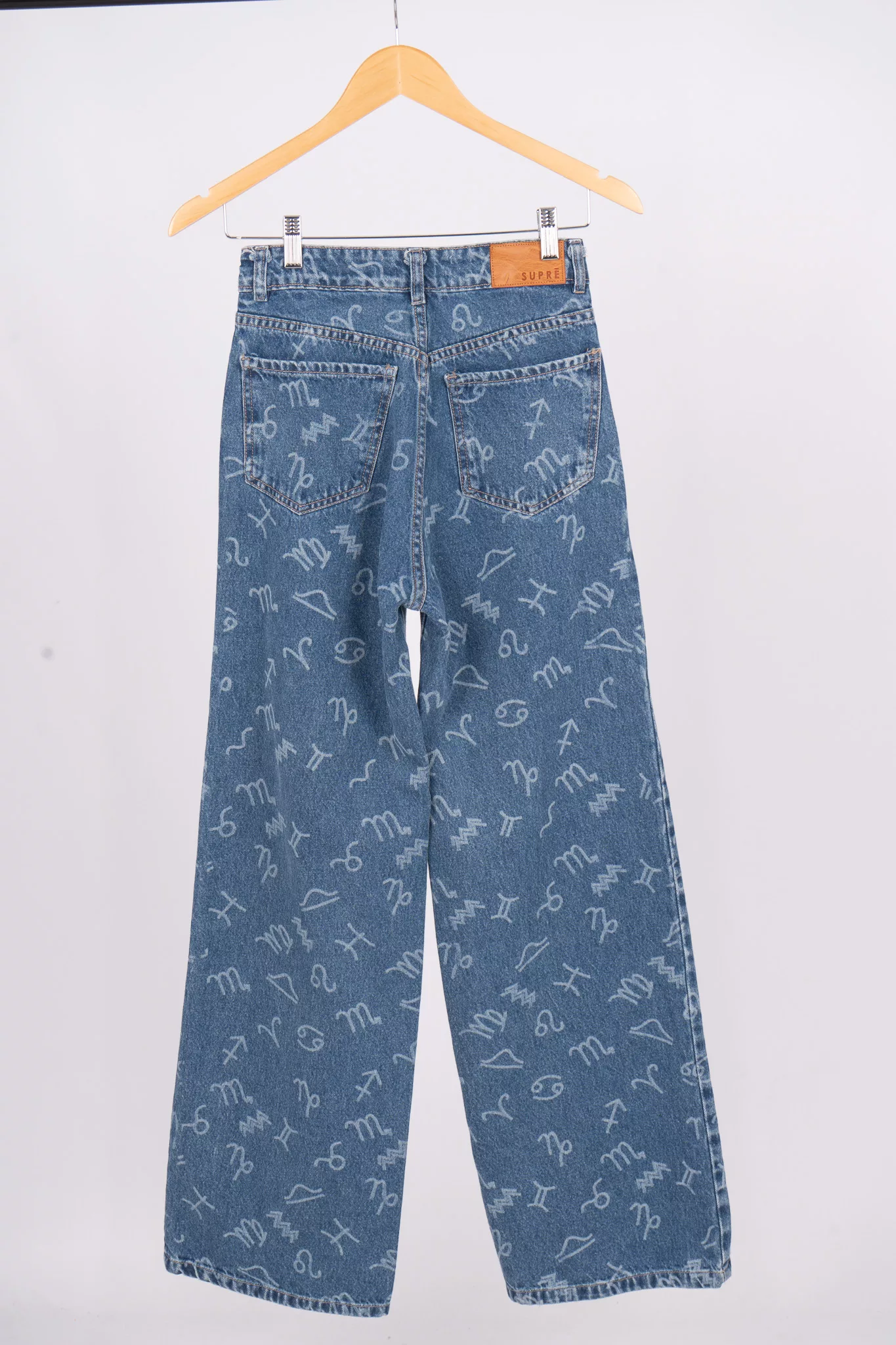 SD308 - Wide Leg Denim Azul Signos Zodiacos - Imagen 7