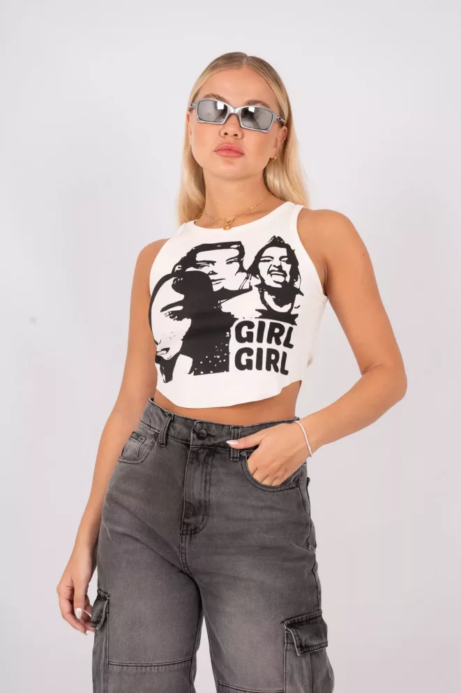 Alternative view of T654C - Musculosa Girl Girl Estampado Delantero Morley Lycra