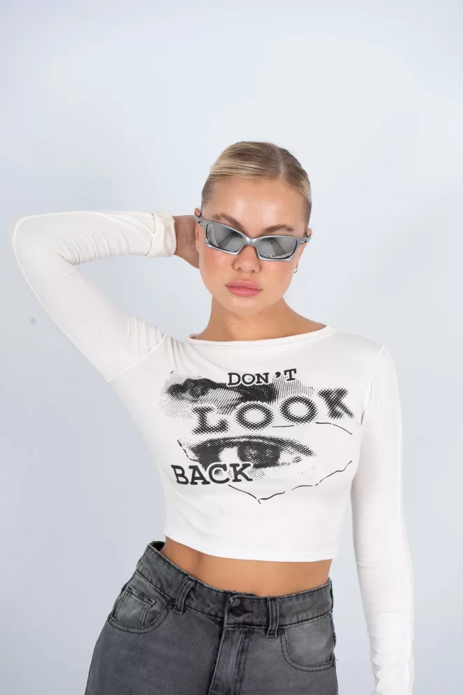 T573 - Camiseta Dont Look Back Estamp. Supersoft