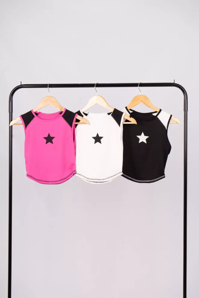 Alternative view of T586 - Remera Estrella Con Mangas Combinadas Modal Soft