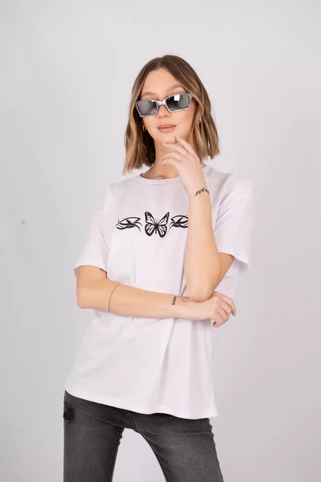 Alternative view of R013P - Remera Mariposa Es. Delantero Jersey 100% Alg