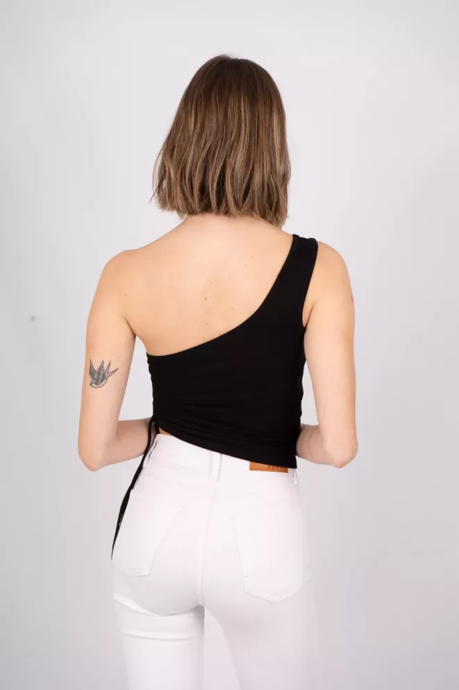 Alternative view of T585 - Top Brenda Un Hombro Frunce Irregular Morley Finito