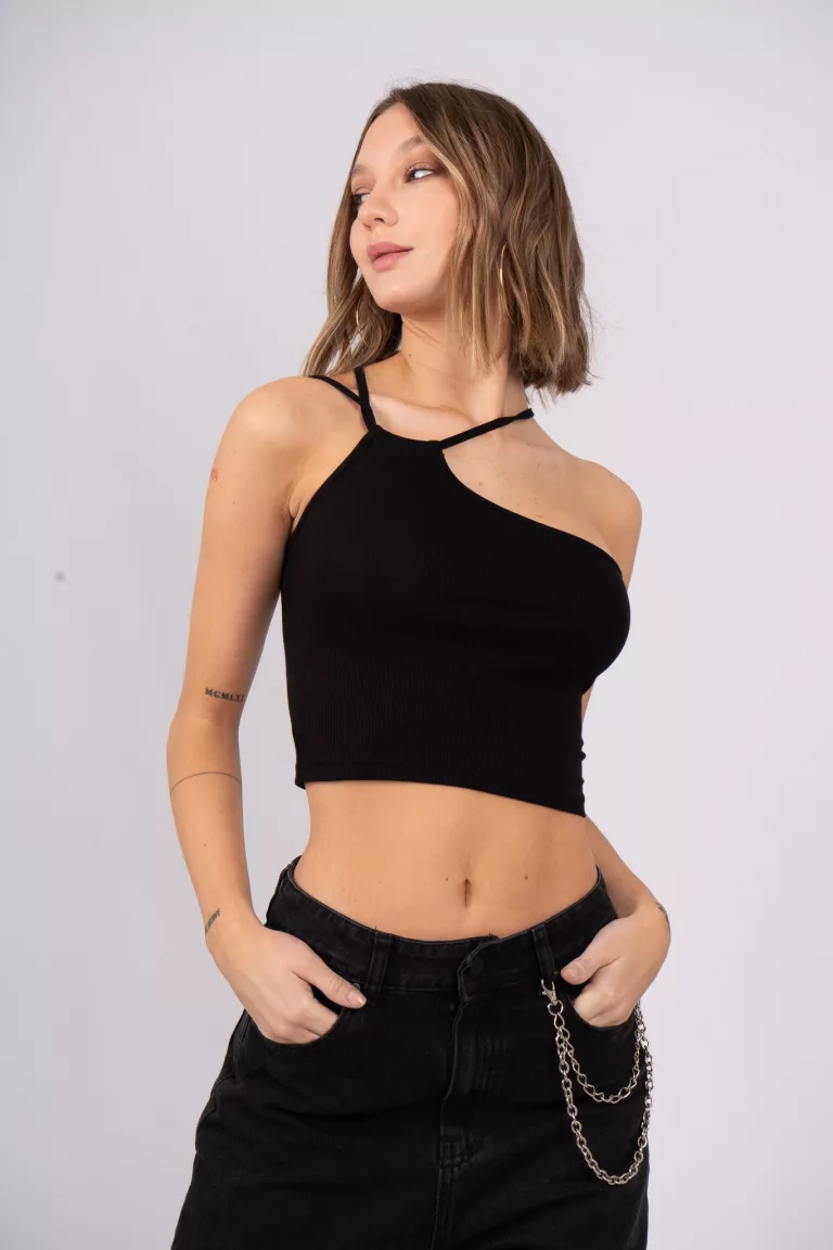 T613 - Top Mishka Asimetrico Morley Finito