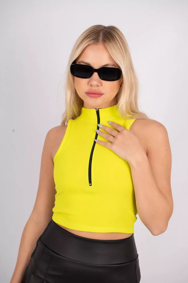 Alternative view of T629 - Top Hazel Con Cierre Cuello Alto Scuba Crepe