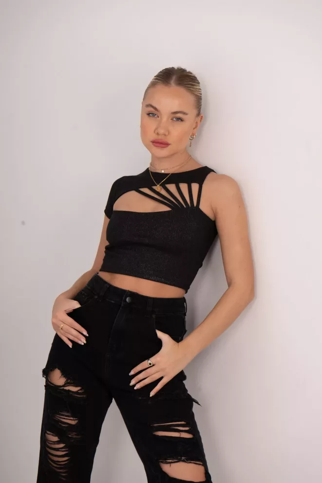 Alternative view of T637 - Top Evelyn Manga Corta Con Tiritas Morley Foil