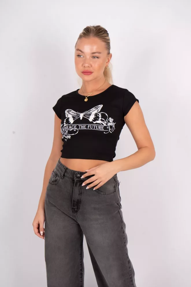 T653A - Remera Embrace The Future Manga Corta Morley Lycra