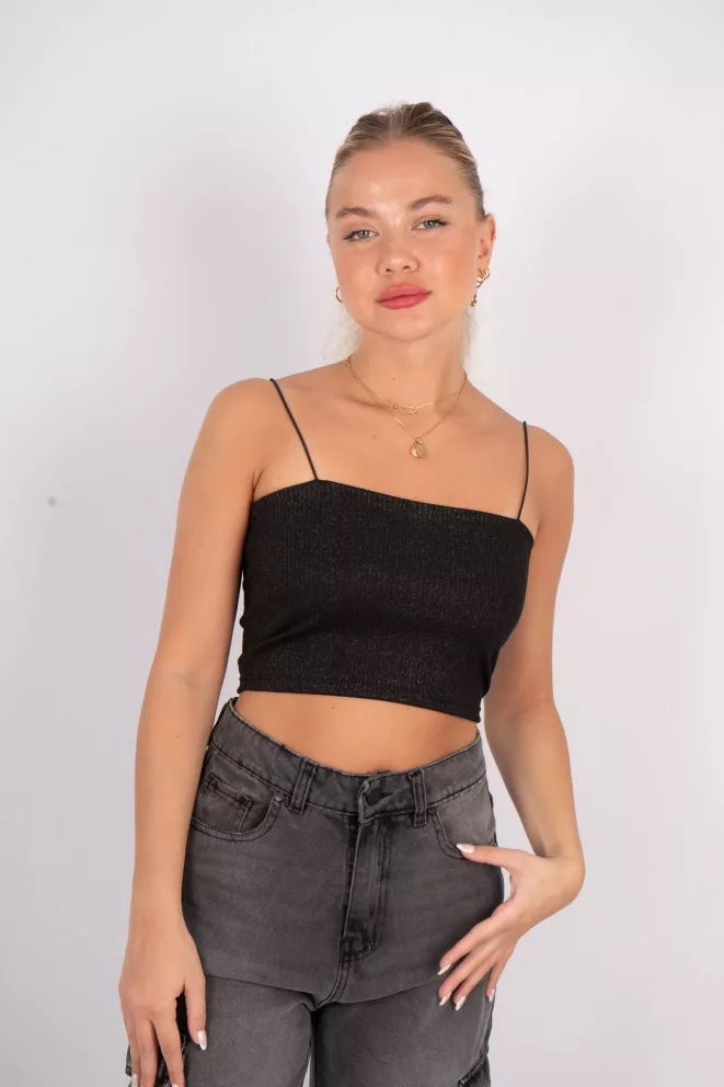 T404D - Top Recto Bretel Elastico Morley Foil