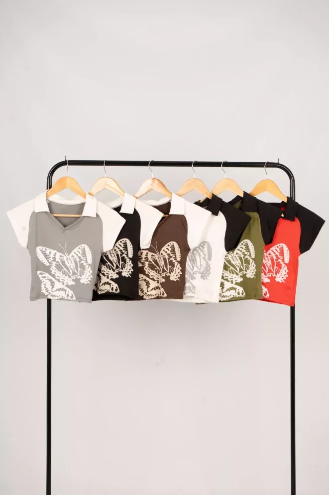 Alternative view of R174 - Remera Chomba Mariposa Estampado Modal Soft