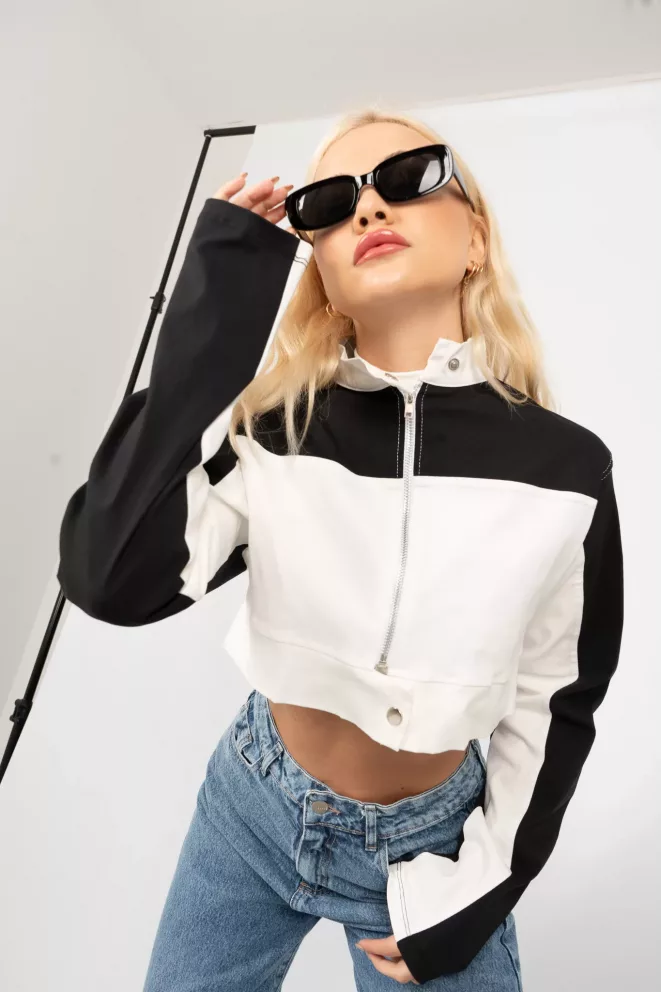 C112 - Chaqueta Amanda Combinada Bengalina