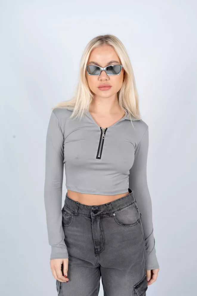 T708 - Camiseta Greta Con Cierre Modal Soft