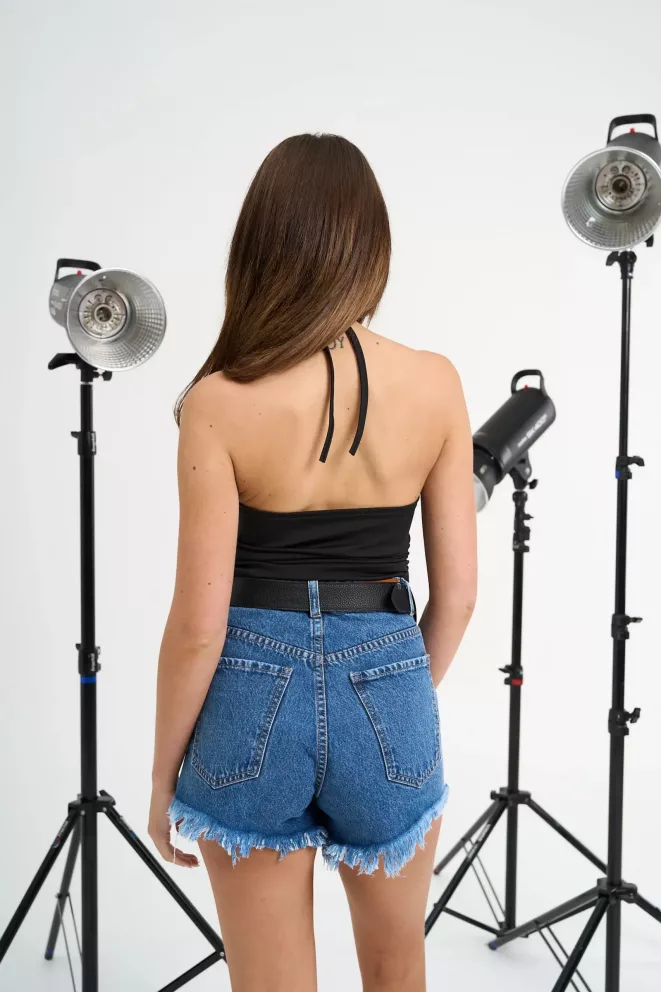 Alternative view of T647 - Top Dakota Con Cordones Regulables Laterales y Escote Tricot