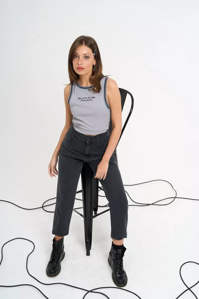 T755 - Musculosa You are the best Bordado Tejido Morley