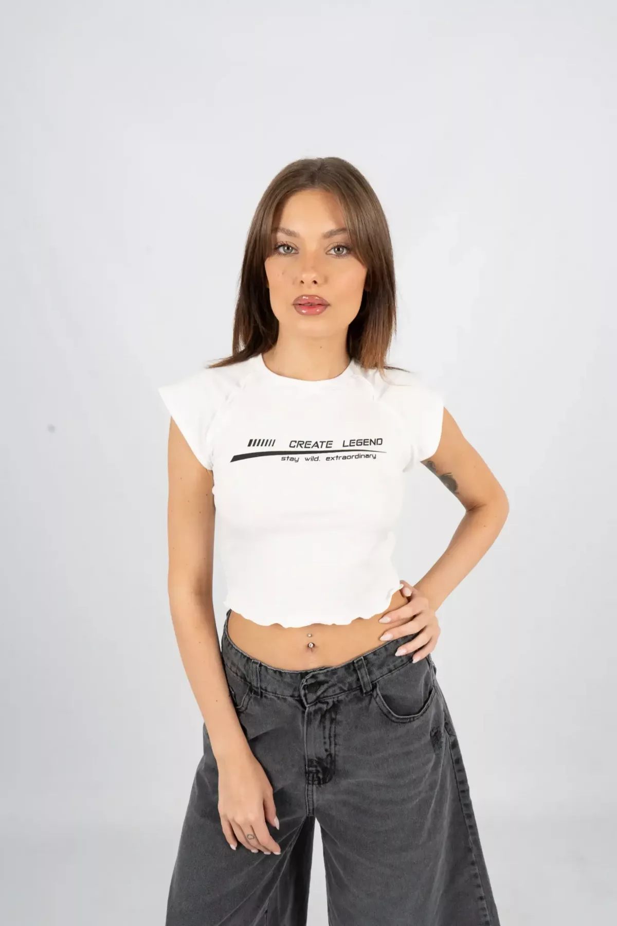 T744 - Remera Create Legend Manga Ranglan Bordadora Modal Soft