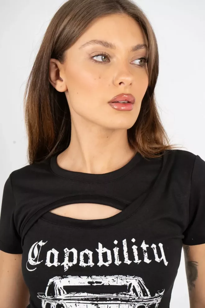 Alternative view of T774 - Remera Capability Con Recorte Estampado Modal Soft