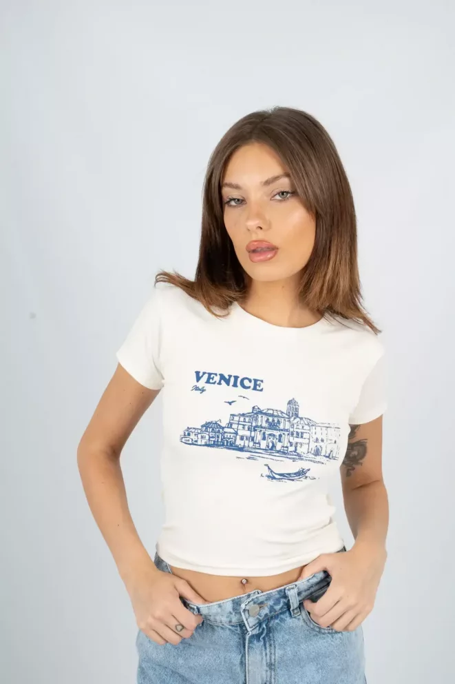 R065N - Remera Venice Estampado Basica Morley