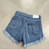 SD389 - Short Denim Desflecado Roturas con Bigotes Rígido (Alene) - Imagen 2