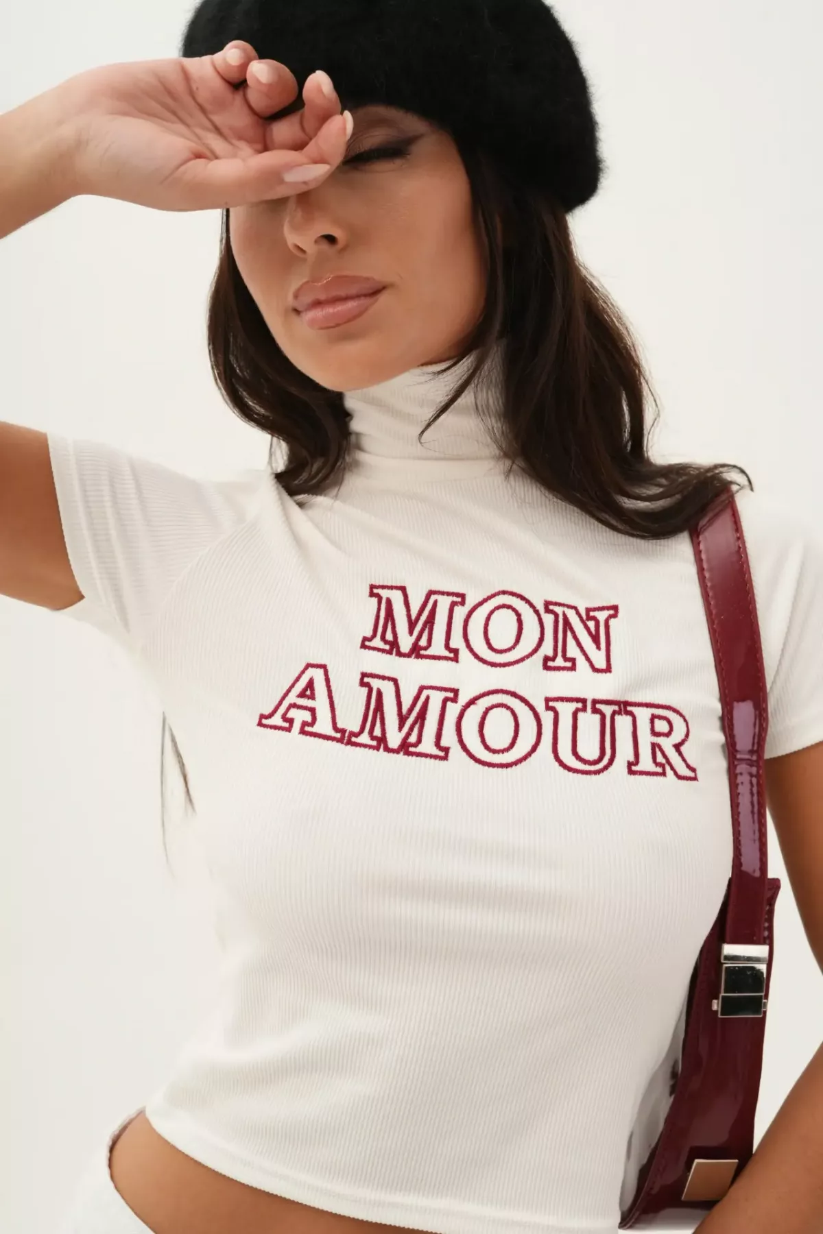 T247L - Top Mon Amour Cuello Alto Manga Corta Morley Brush