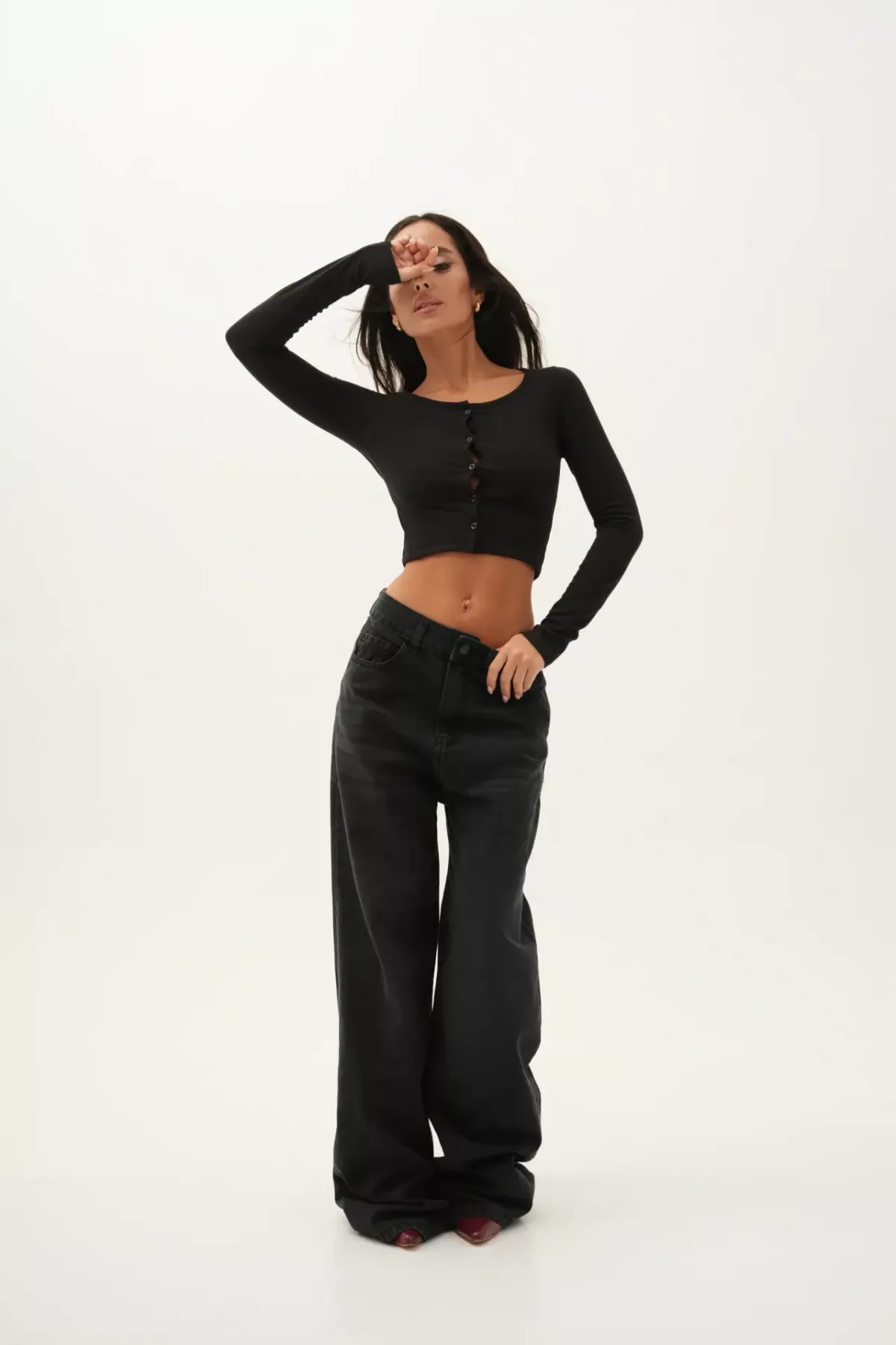 SD331 - Wide Leg Bigotes Gris Rígido (Silver)