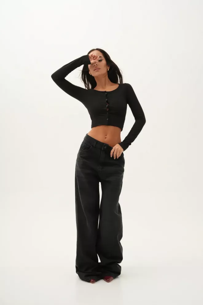 SD331 - Wide Leg Bigotes Gris Rígido (Silver)