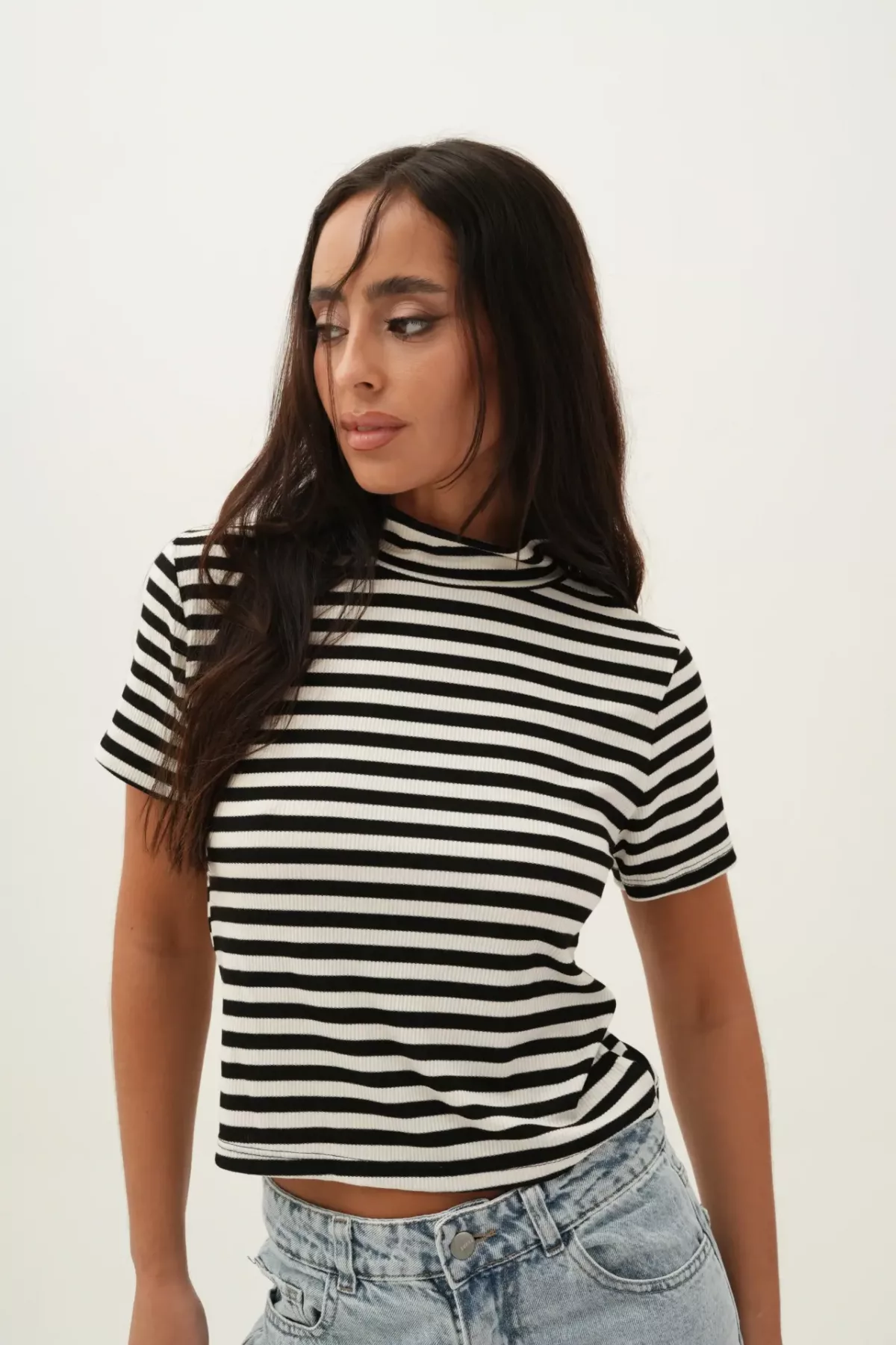 T546A - Media Polera Berlín Manga Corta Morley Rayado