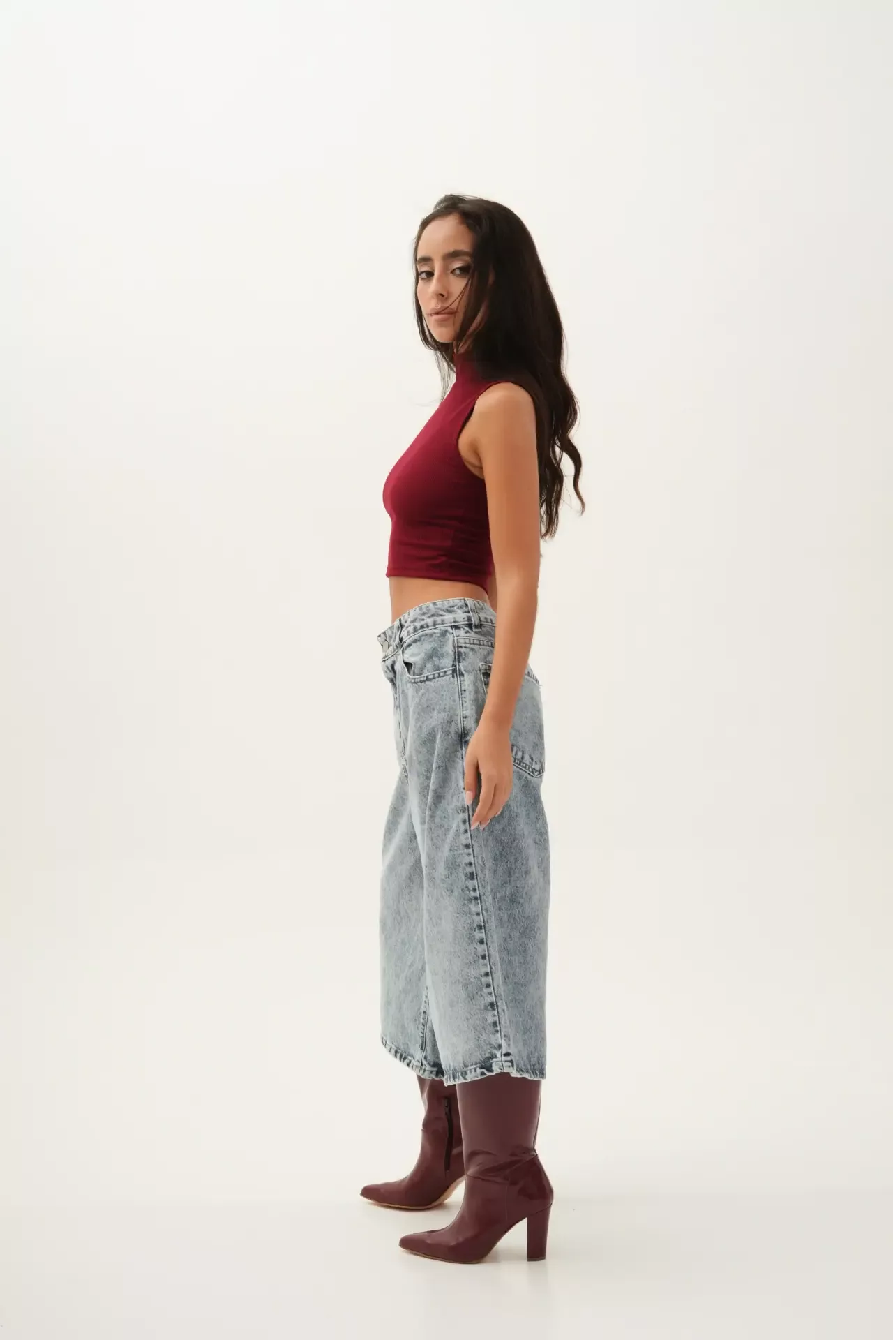 SD383 - Bermuda Baggy Denim Azul Rigido (Vadeka) - Imagen 3