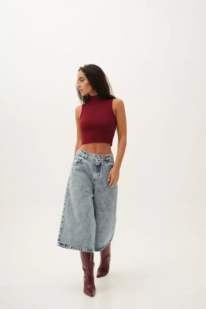 Alternative view of SD383 - Bermuda Baggy Denim Azul Rigido (Vadeka)