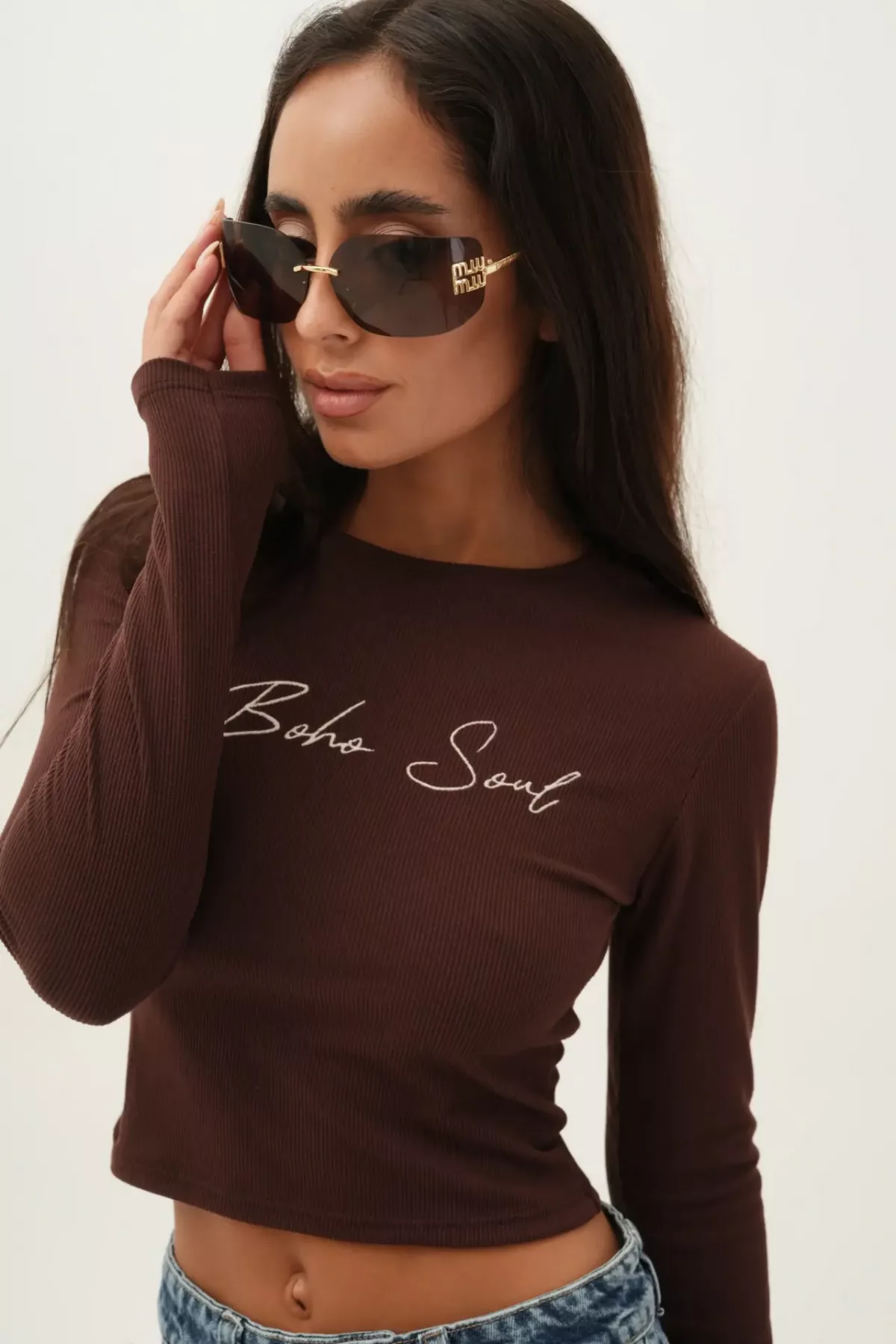 T564F - Camiseta Boho Soul Bordado Morley Brush