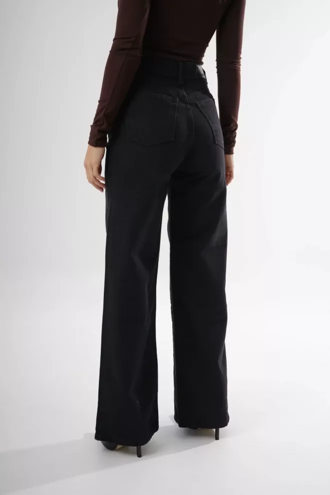 Alternative view of SD394 - Wide Leg Denim Negro Rígido (Panther)