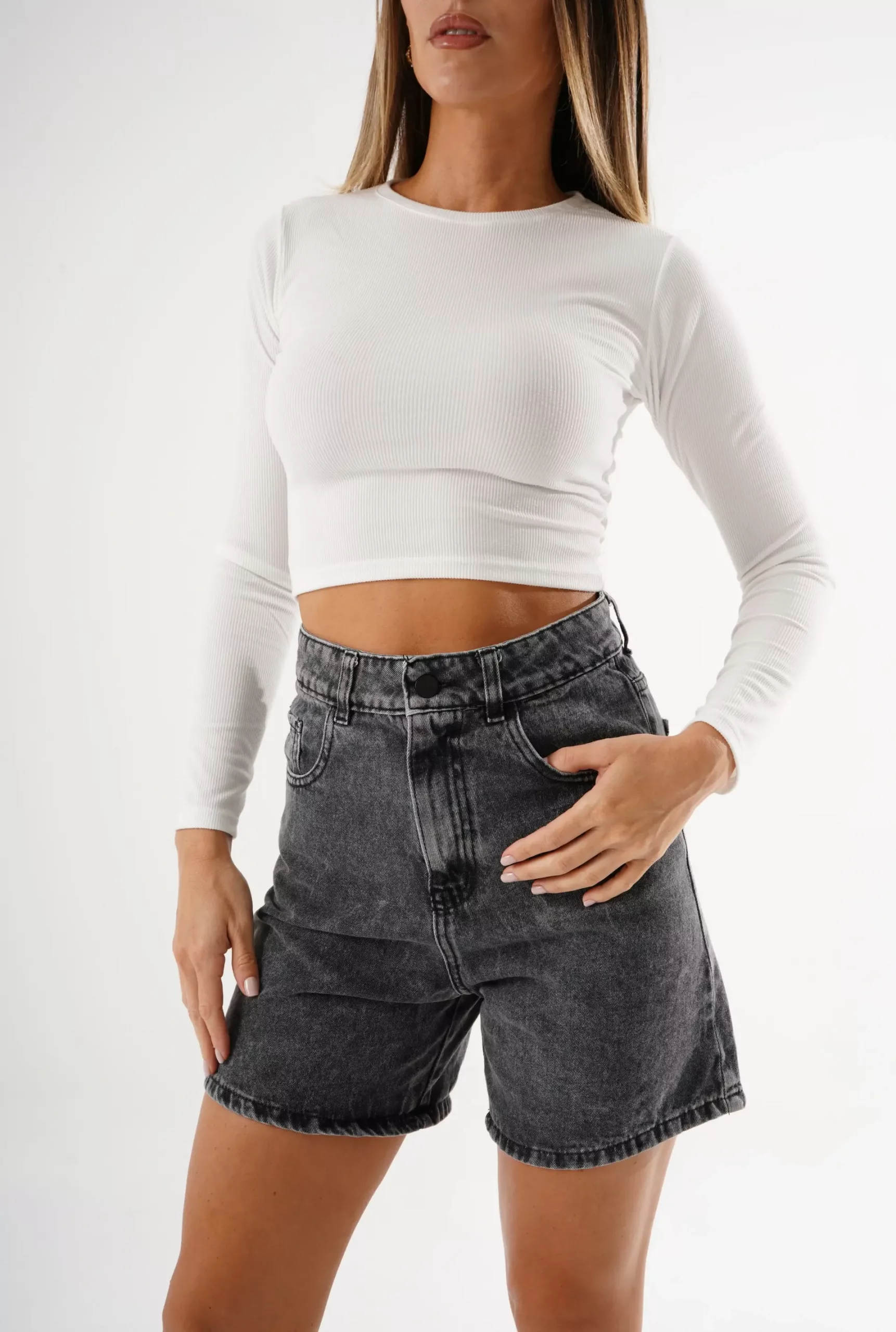 SD382 - Bermuda Denim Gris Rigido (Felicia)