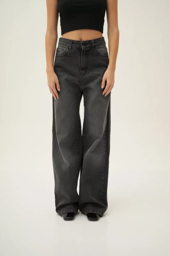 SD416 - Wide Leg Denim Gris Rígido (Christian)