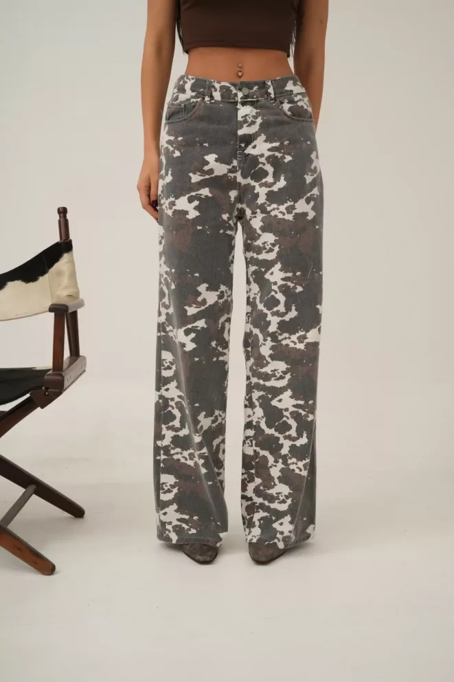 Alternative view of SD409 - Wide Leg Denim Print Rígido (Cowy)