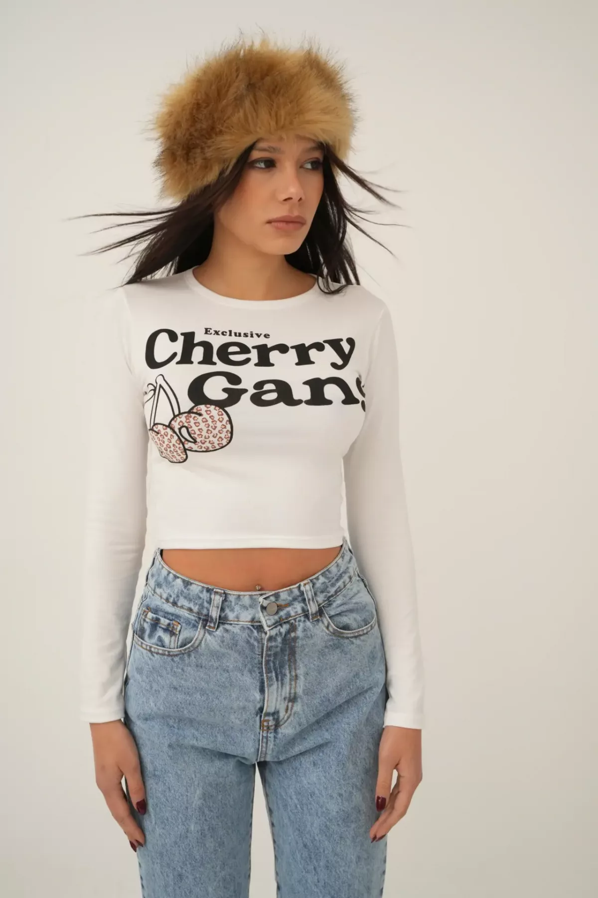 T564I - Camiseta Cherry Gang Manga Larga Modal Soft