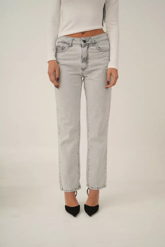 SD411 - Straight Cropped Denim Gris Rígido (Wanda)