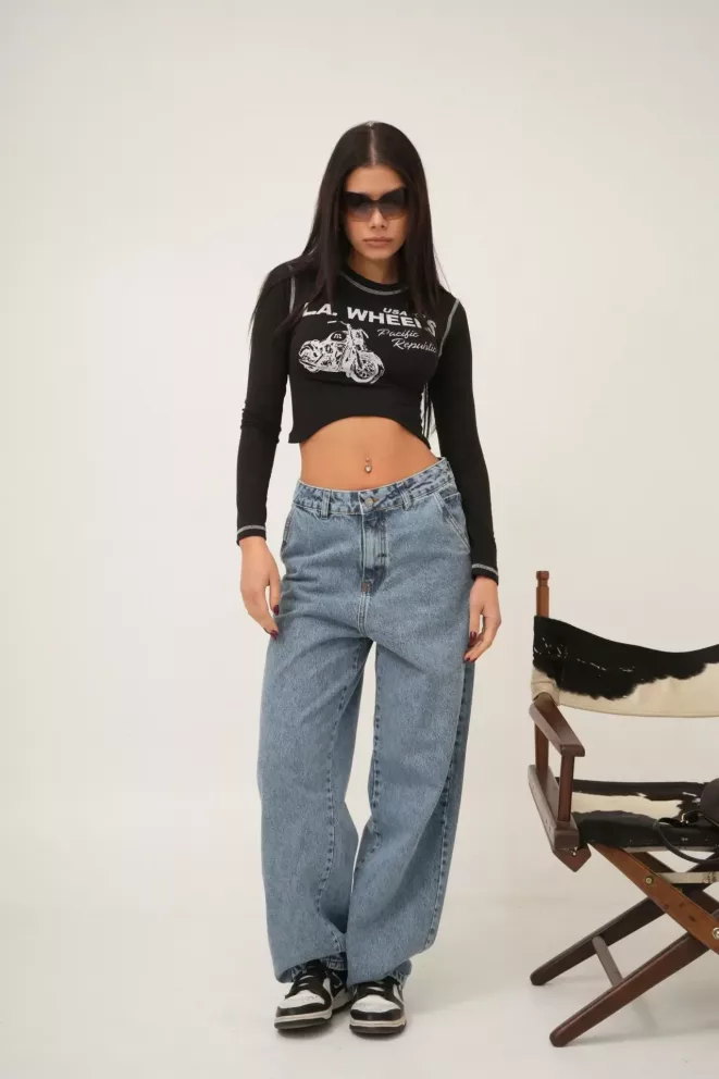SD406 - Baggy Denim Celeste Rígido (Zion)
