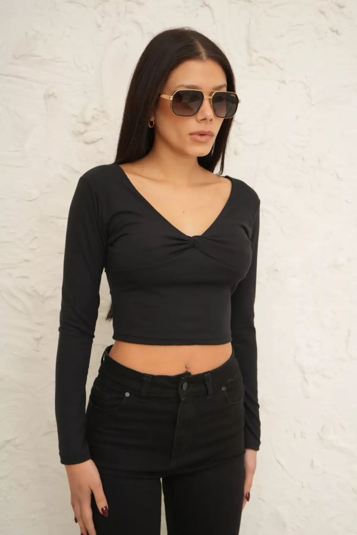 R197 - Camiseta Natasha Nudo Manga Larga Morley Brush