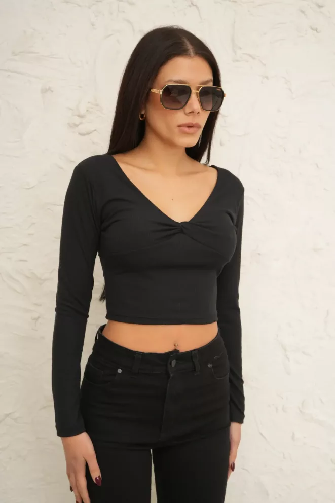 R197 - Camiseta Natasha Nudo Manga Larga Morley Brush