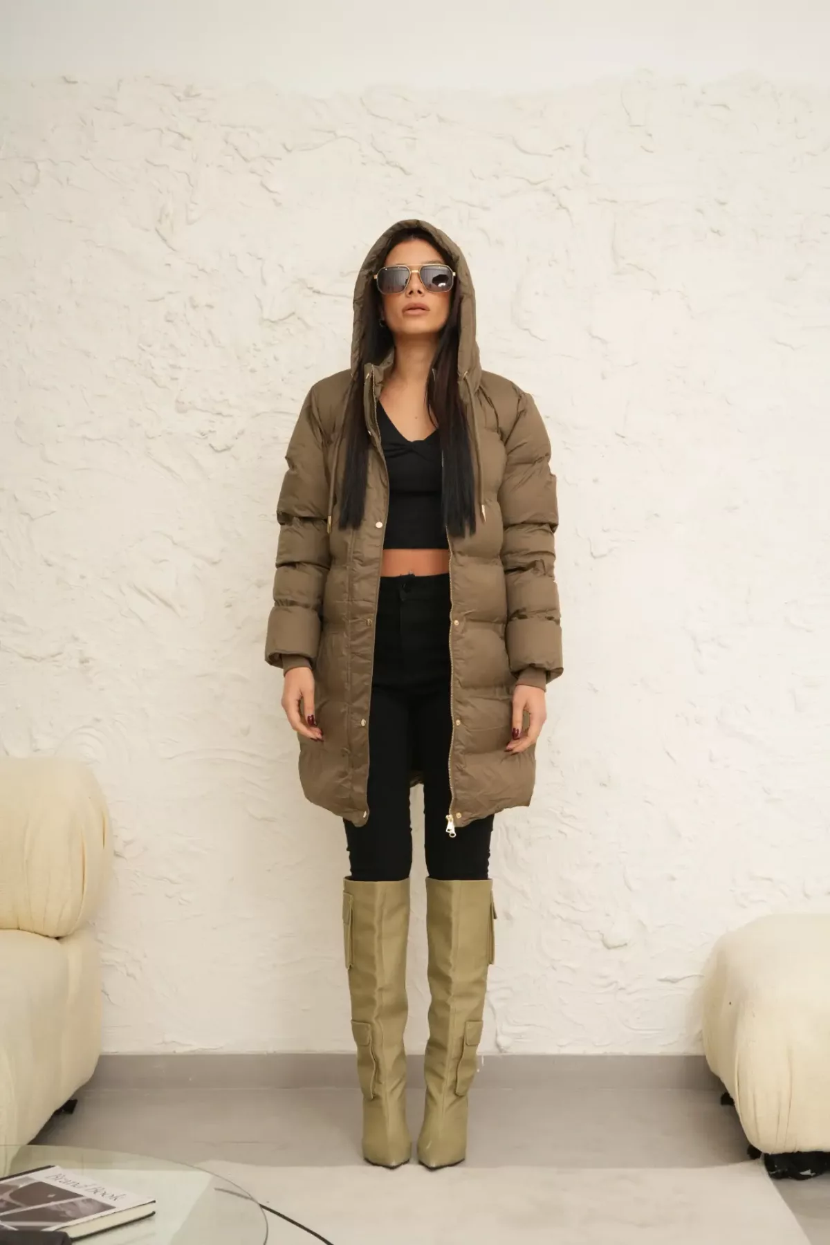 Impw204 - Campera Kira Long Puffer Con Capucha