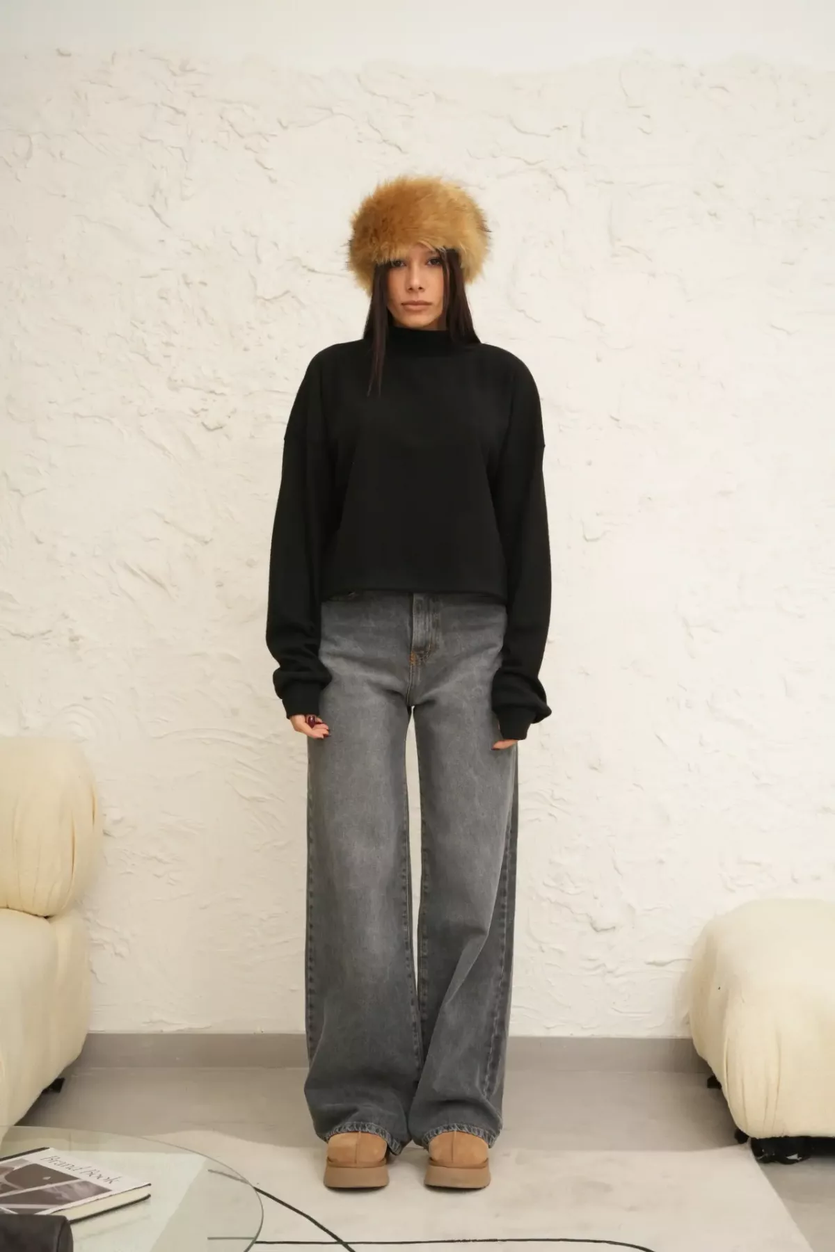 B095B - Sweater Teddy Con Puño Waffle Lanilla