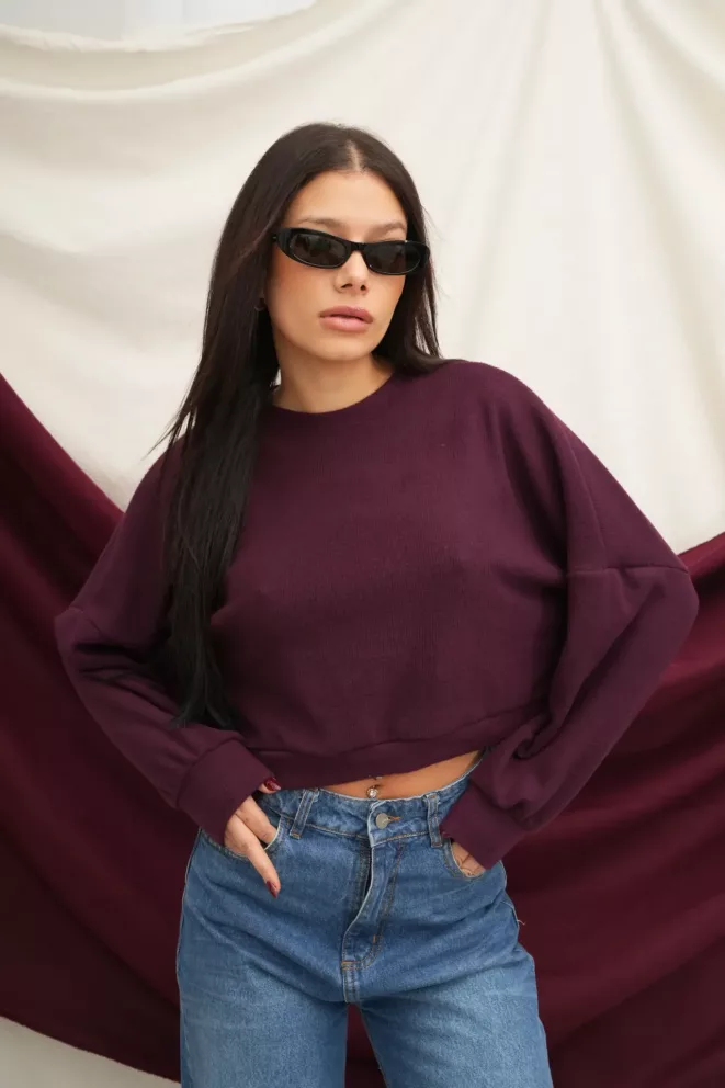 R122B - Sweater Cuello Redondo Idana Waflle Lanilla