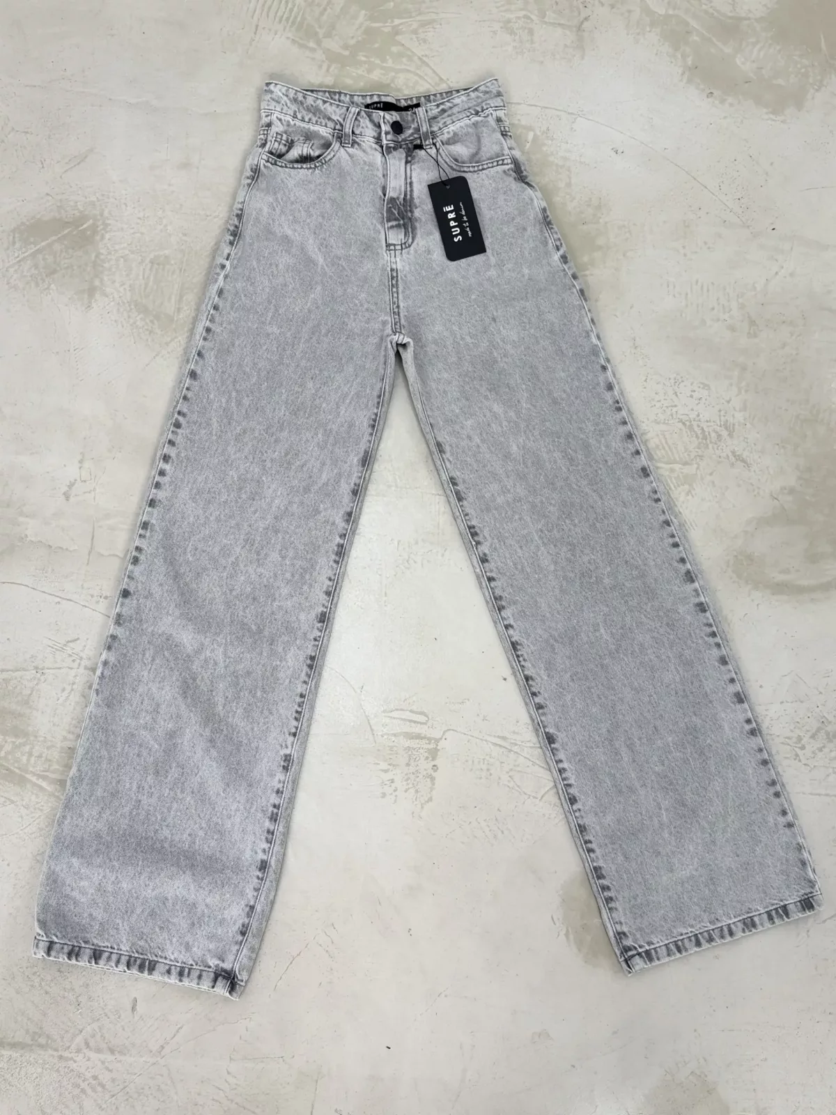 SD420 - Wide Leg Denim Gris Rígido (Astro)
