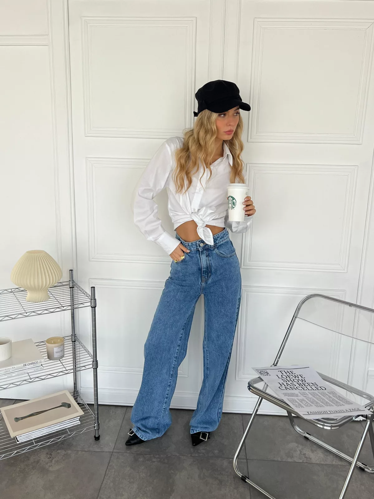 SD422 - Wide Leg Denim Azul Rígido (Annie)