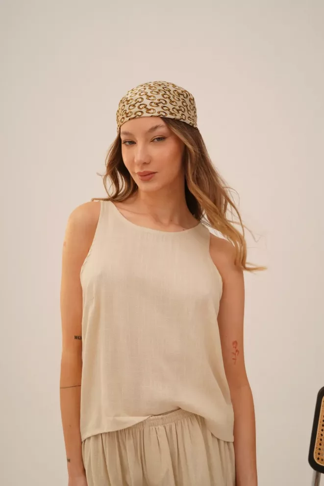 T813 - Musculosa Ophelia Basic Simil Lino