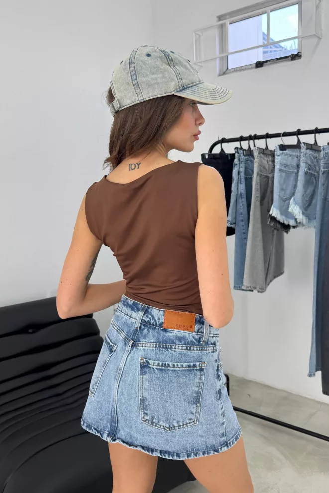 Alternative view of T758A - Musculosa Prada Escote Cuadrado Basico Doble Microfibra