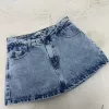 SD424 - Mini Skort Tiro Bajo Denim Celeste Rígido (Jade) - Imagen 4