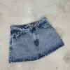 SD424 - Mini Skort Tiro Bajo Denim Celeste Rígido (Jade) - Imagen 2