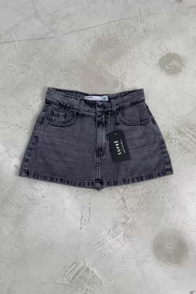 Alternative view of SD440 - Short Skort Denim Gris Rígido (Matilda)
