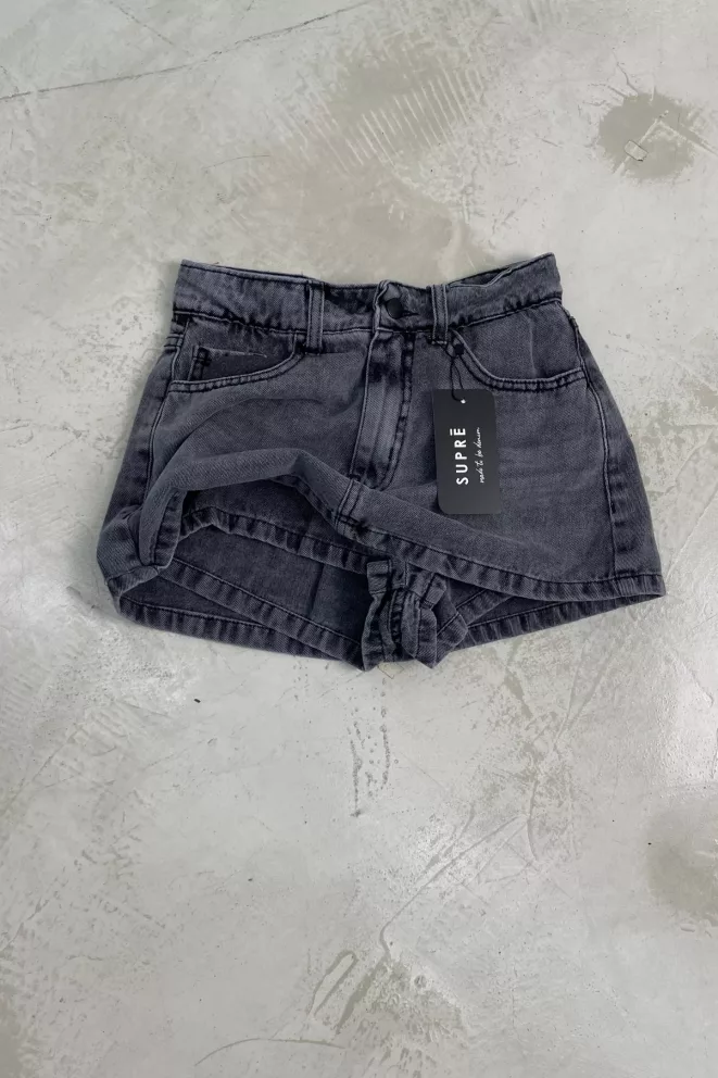 SD440 - Short Skort Denim Gris Rígido (Matilda)