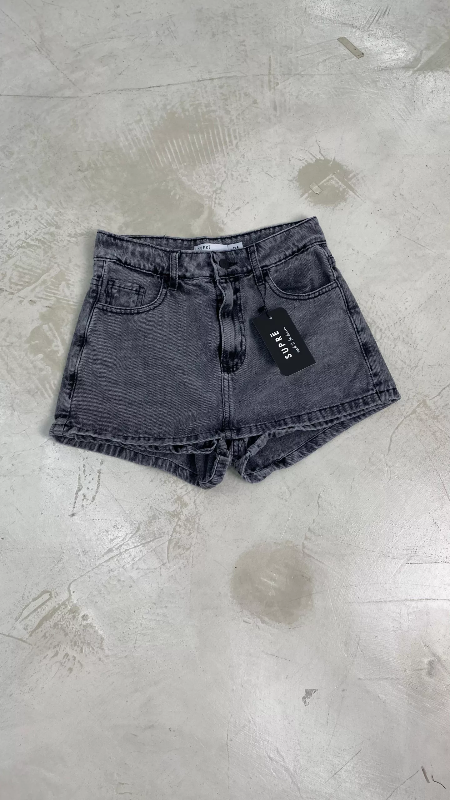 SD440 - Short Skort Denim Gris Rígido (Matilda) - Imagen 3